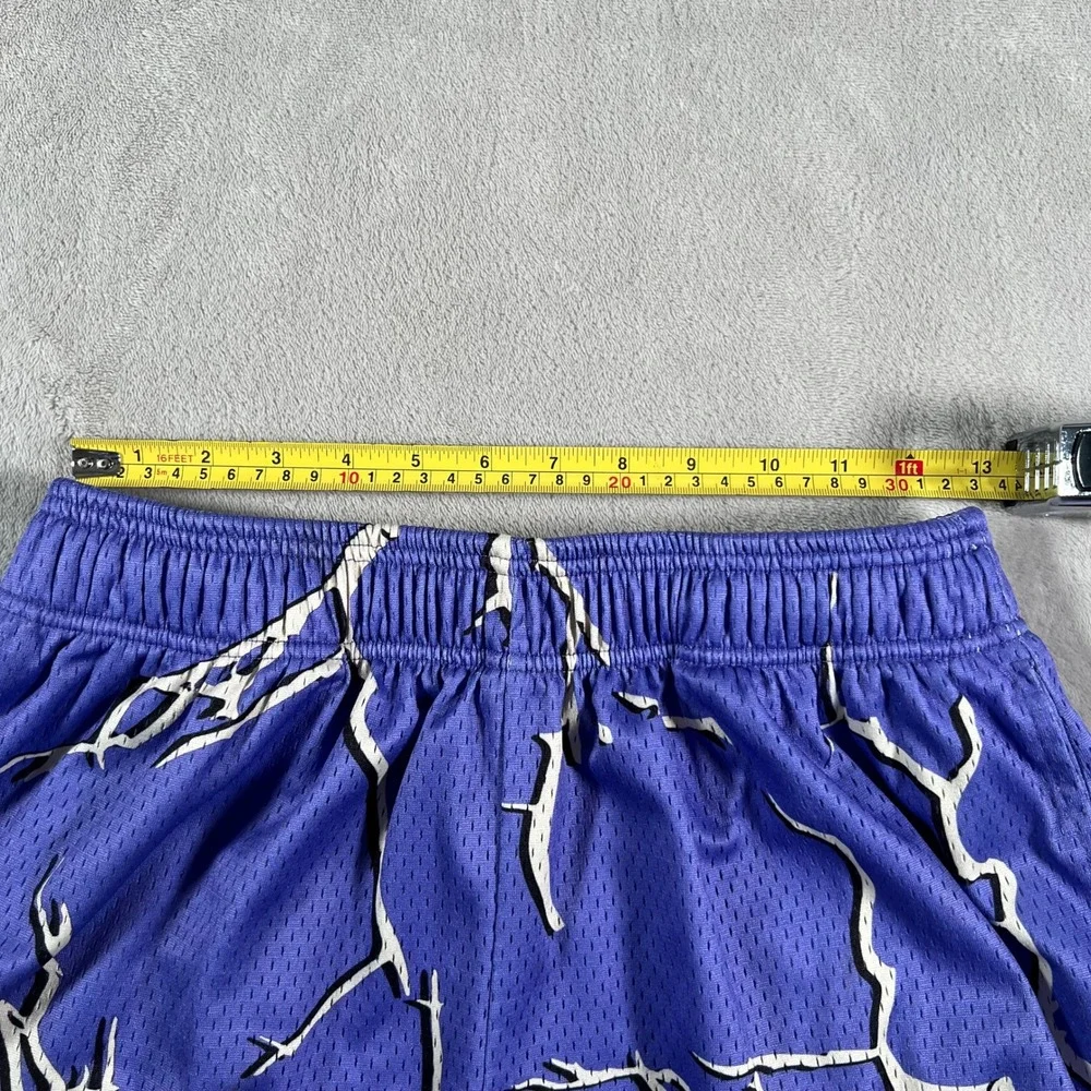 Inaka Power Gym Shorts Men's Size Large Purple Mesh Lightning Graphic Print Rare